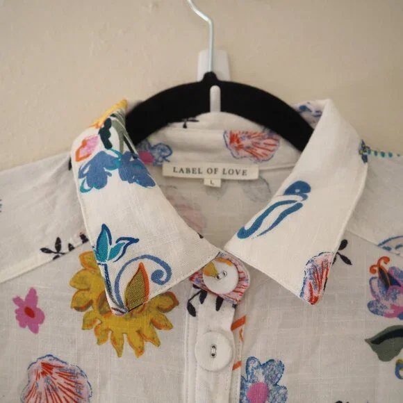 Label of Love Portafino Playsuit Short Sleeve Floral Romper sz L - Picture 9 of 13